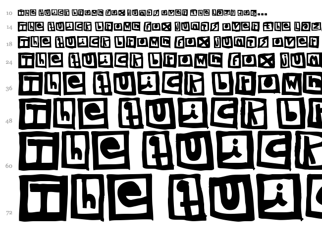Woodcutter Black Square font waterfall